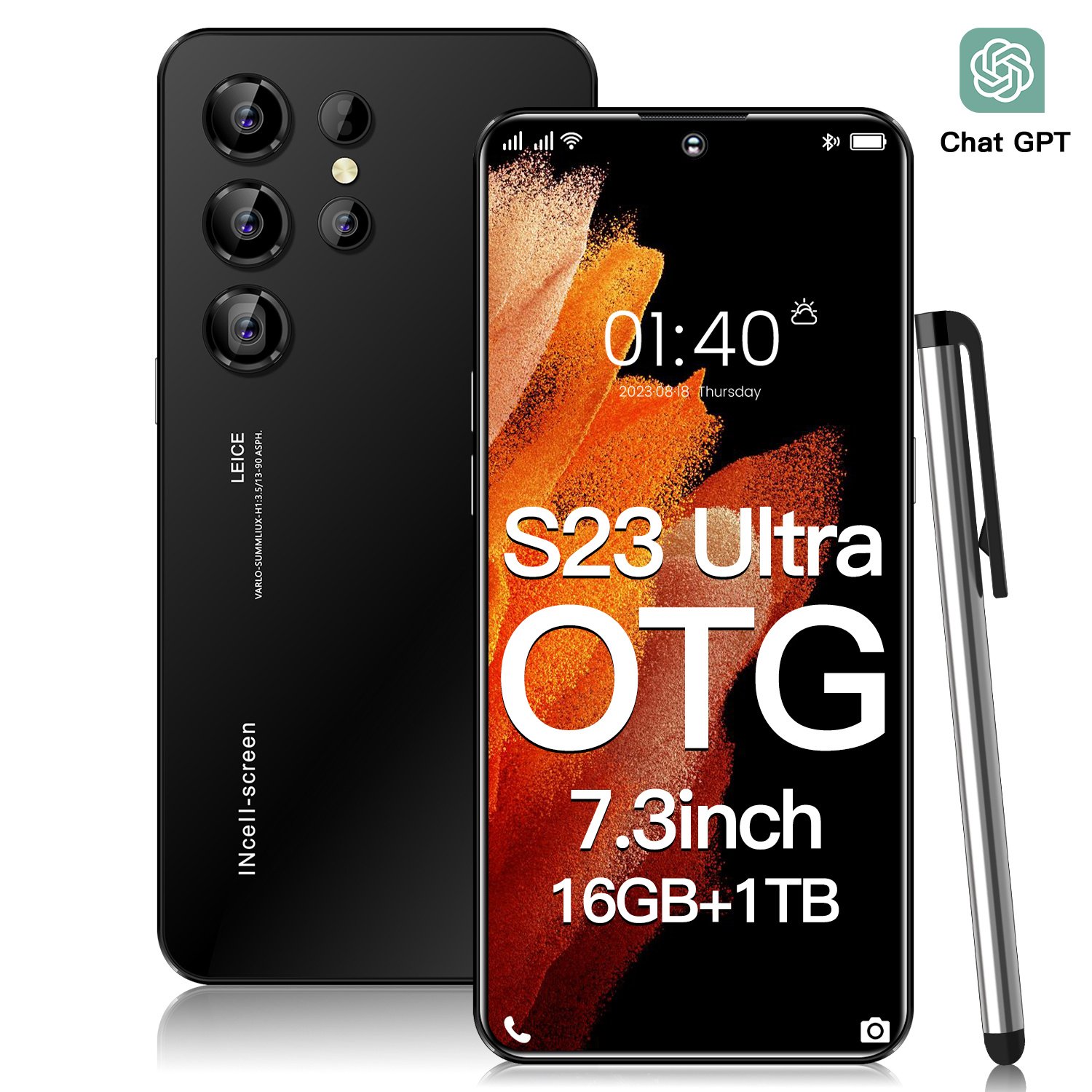 S23 Full Screen 16+512GB Android Mobile Phones With Stylus Unlocked Smart Phone